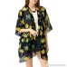 Afibi Summer Womens Beach Bikini Cover up Chiffon Floral Kimono Swimwear Loose Cardigan Lemon B0797QP5D4